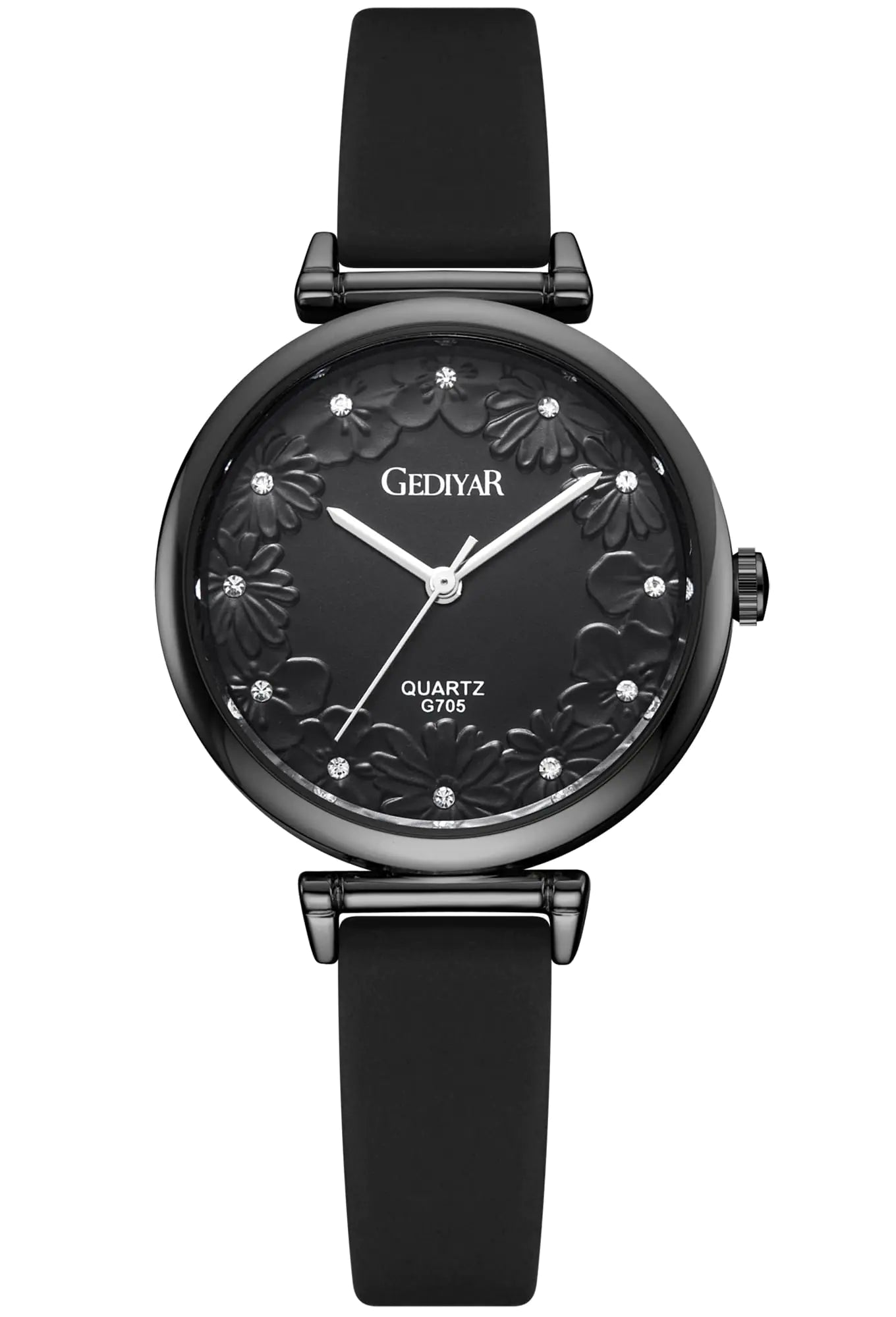 AIYISHI Watch for Women Nurses Nursing Students LadyVariety Colors Second HandSoft Silicone Band Waterproof Quartz Analog Female Watches (G705 Black)