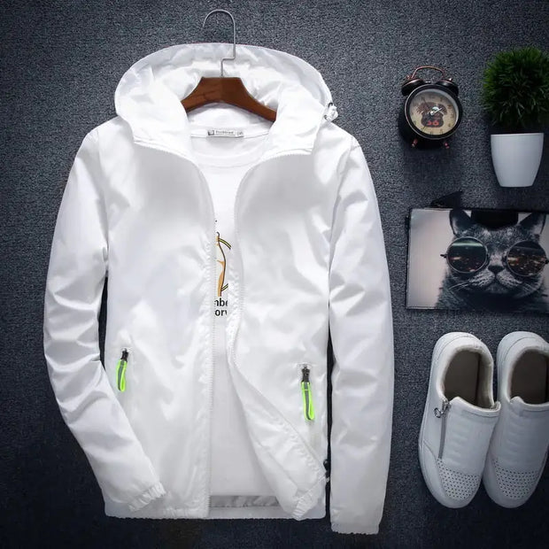 Solid Color Men's Thin Fashion Jacket