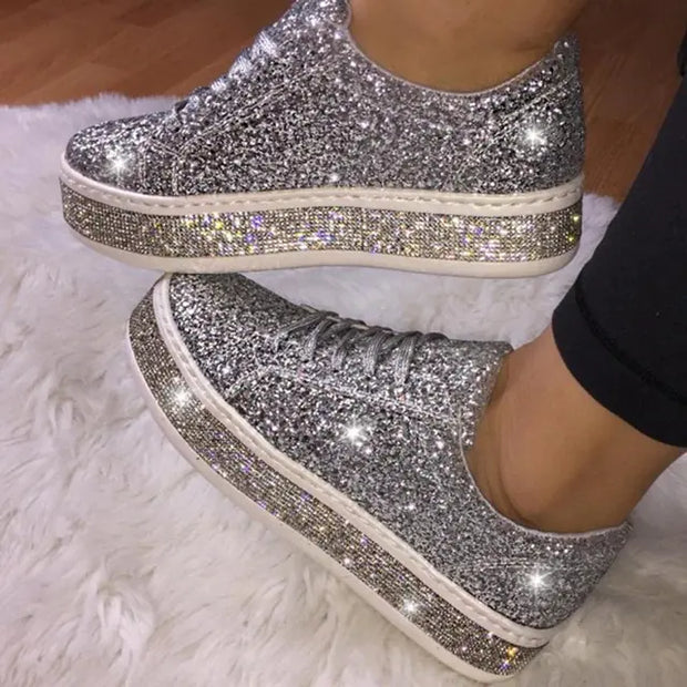 Colorful Sequin Round Toe Women's Fashion Shoes