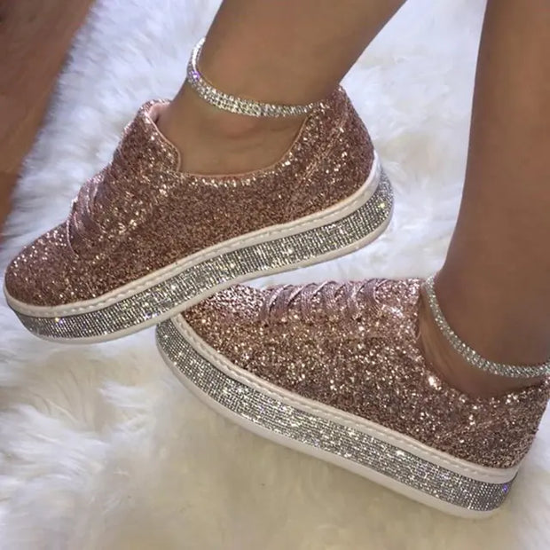 Colorful Sequin Round Toe Women's Fashion Shoes
