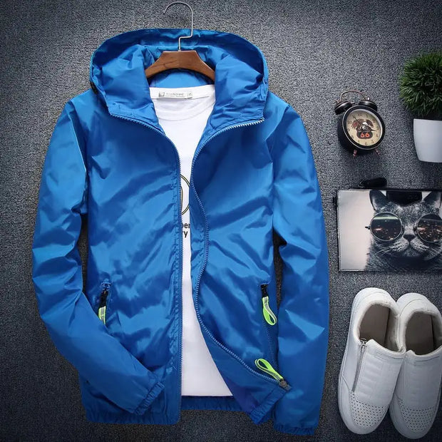 Solid Color Men's Thin Fashion Jacket