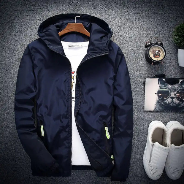 Solid Color Men's Thin Fashion Jacket