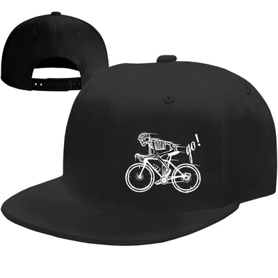 Snapback Hats for Men Flat Bill Flat Brim Hats for Men Fitted Hat Skull Cycling Hat Black Baseball Hats for Men Adjustable Hip Hop Cool Hat Boys Trucker Workout Skateboard Accessories