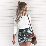 Printed Short Skirt, Puff Skirt, Mini Skirt