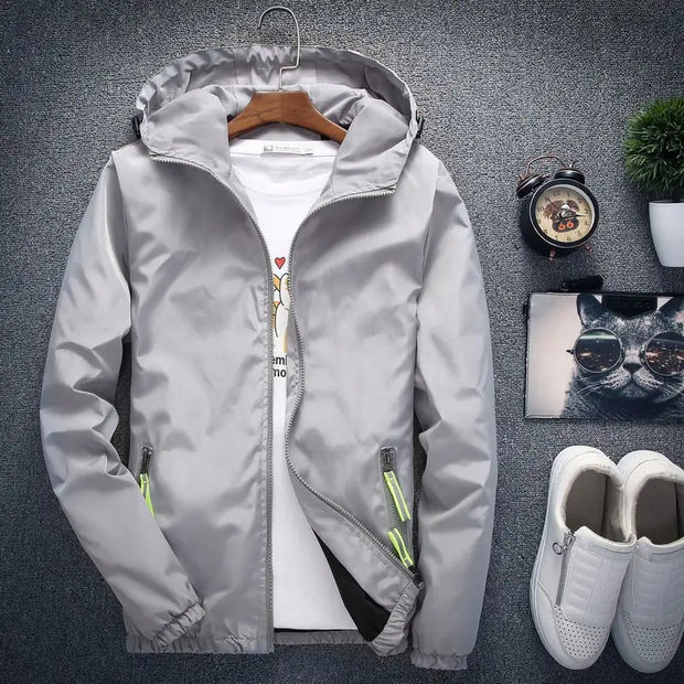 Solid Color Men's Thin Fashion Jacket