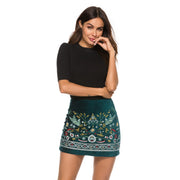 Printed Short Skirt, Puff Skirt, Mini Skirt